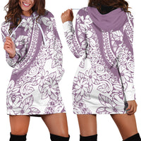 Polynesia Hoodie Dress Polynesian Tropical Flowers Purple Pastel Vibes - Wonder Print Shop