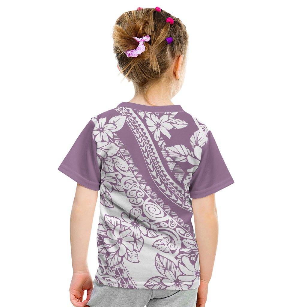 Polynesia Kid T Shirt Polynesian Tropical Flowers Purple Pastel Vibes - Wonder Print Shop