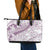 Polynesia Leather Tote Bag Polynesian Tropical Flowers Purple Pastel Vibes - Wonder Print Shop