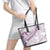 Polynesia Leather Tote Bag Polynesian Tropical Flowers Purple Pastel Vibes - Wonder Print Shop