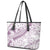 Polynesia Leather Tote Bag Polynesian Tropical Flowers Purple Pastel Vibes - Wonder Print Shop