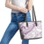 Polynesia Leather Tote Bag Polynesian Tropical Flowers Purple Pastel Vibes - Wonder Print Shop