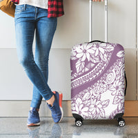 Polynesia Luggage Cover Polynesian Tropical Flowers Purple Pastel Vibes - Wonder Print Shop