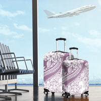 Polynesia Luggage Cover Polynesian Tropical Flowers Purple Pastel Vibes - Wonder Print Shop