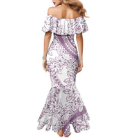 Polynesia Mermaid Dress Polynesian Tropical Flowers Purple Pastel Vibes - Wonder Print Shop