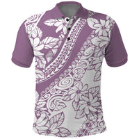 Polynesia Polo Shirt Polynesian Tropical Flowers Purple Pastel Vibes - Wonder Print Shop