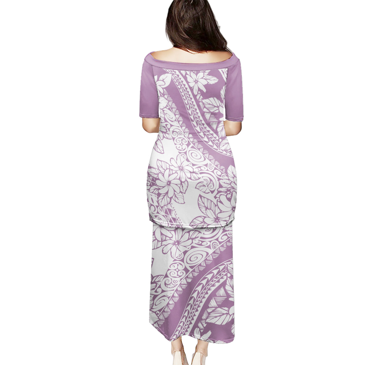 Polynesia Puletasi Polynesian Tropical Flowers Purple Pastel Vibes - Wonder Print Shop