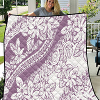 Polynesia Quilt Polynesian Tropical Flowers Purple Pastel Vibes - Wonder Print Shop