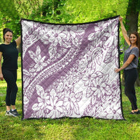 Polynesia Quilt Polynesian Tropical Flowers Purple Pastel Vibes - Wonder Print Shop