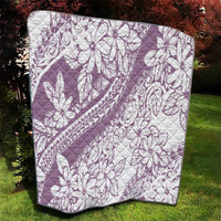 Polynesia Quilt Polynesian Tropical Flowers Purple Pastel Vibes - Wonder Print Shop