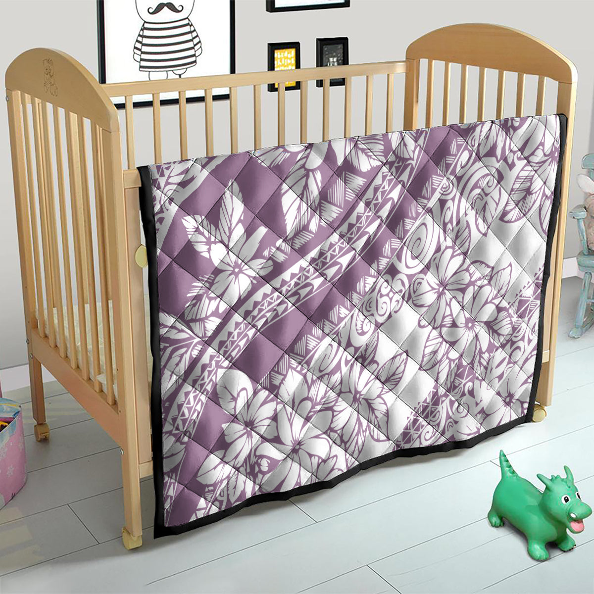 Polynesia Quilt Polynesian Tropical Flowers Purple Pastel Vibes - Wonder Print Shop