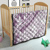 Polynesia Quilt Polynesian Tropical Flowers Purple Pastel Vibes - Wonder Print Shop