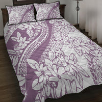 Polynesia Quilt Bed Set Polynesian Tropical Flowers Purple Pastel Vibes - Wonder Print Shop