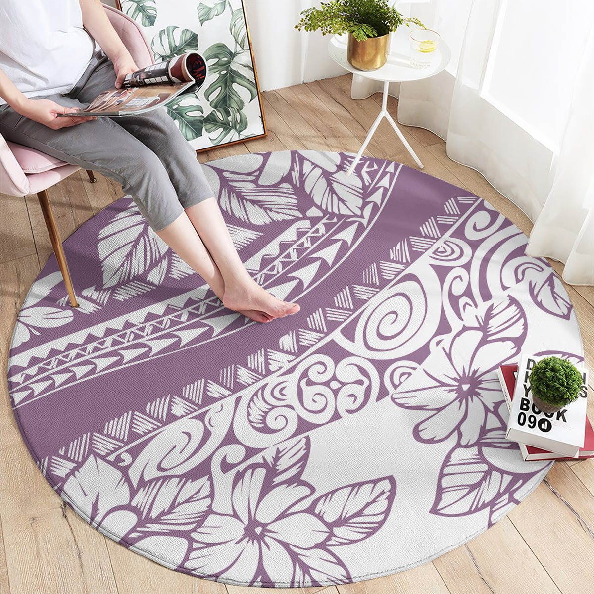 polynesia-round-carpet-polynesian-tropical-flowers-purple-pastel-vibes