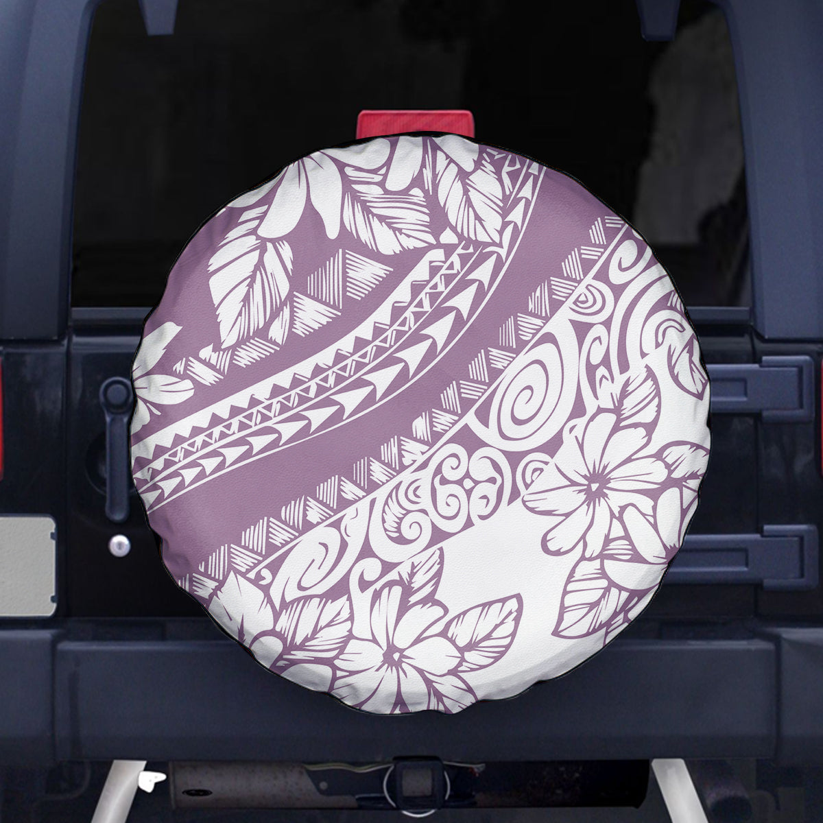 Polynesia Spare Tire Cover Polynesian Tropical Flowers Purple Pastel Vibes - Wonder Print Shop