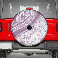 Polynesia Spare Tire Cover Polynesian Tropical Flowers Purple Pastel Vibes - Wonder Print Shop