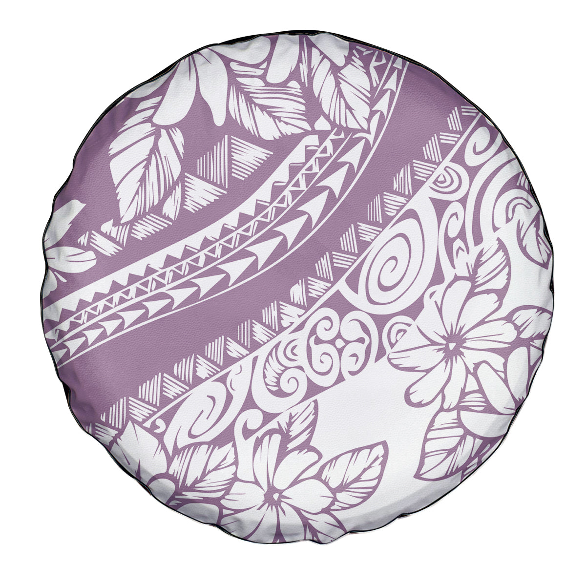 Polynesia Spare Tire Cover Polynesian Tropical Flowers Purple Pastel Vibes - Wonder Print Shop