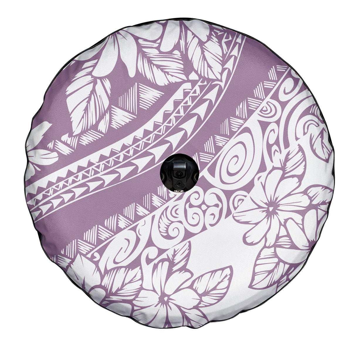 Polynesia Spare Tire Cover Polynesian Tropical Flowers Purple Pastel Vibes - Wonder Print Shop