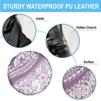 Polynesia Spare Tire Cover Polynesian Tropical Flowers Purple Pastel Vibes - Wonder Print Shop