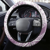 Polynesia Steering Wheel Cover Polynesian Tropical Flowers Purple Pastel Vibes - Wonder Print Shop