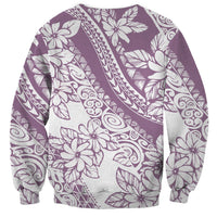 Polynesia Sweatshirt Polynesian Tropical Flowers Purple Pastel Vibes - Wonder Print Shop