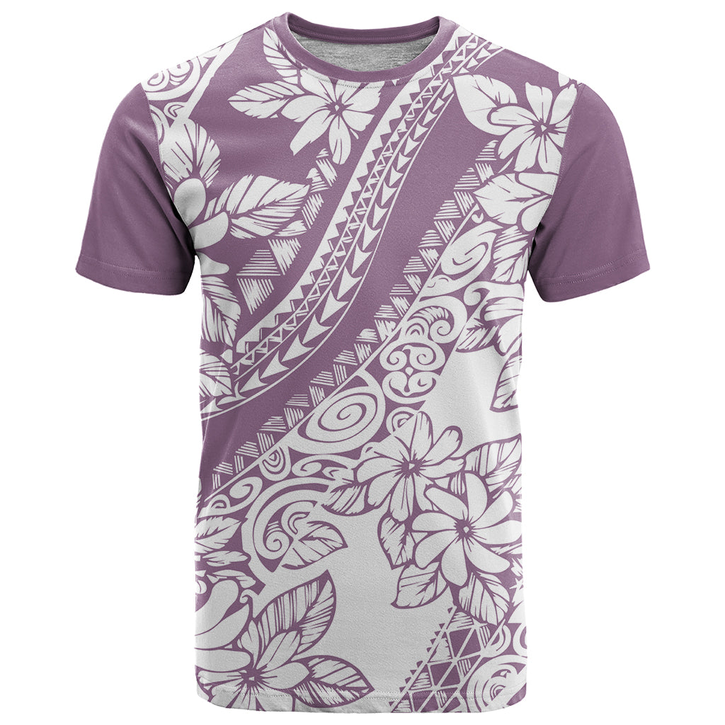 Polynesia T Shirt Polynesian Tropical Flowers Purple Pastel Vibes - Wonder Print Shop