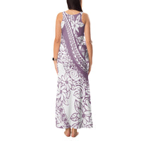 Polynesia Tank Maxi Dress Polynesian Tropical Flowers Purple Pastel Vibes - Wonder Print Shop