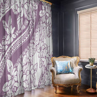 Polynesia Window Curtain Polynesian Tropical Flowers Purple Pastel Vibes - Wonder Print Shop