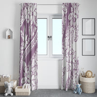 Polynesia Window Curtain Polynesian Tropical Flowers Purple Pastel Vibes - Wonder Print Shop
