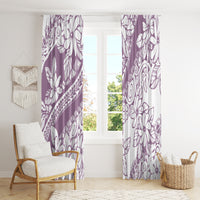 Polynesia Window Curtain Polynesian Tropical Flowers Purple Pastel Vibes - Wonder Print Shop