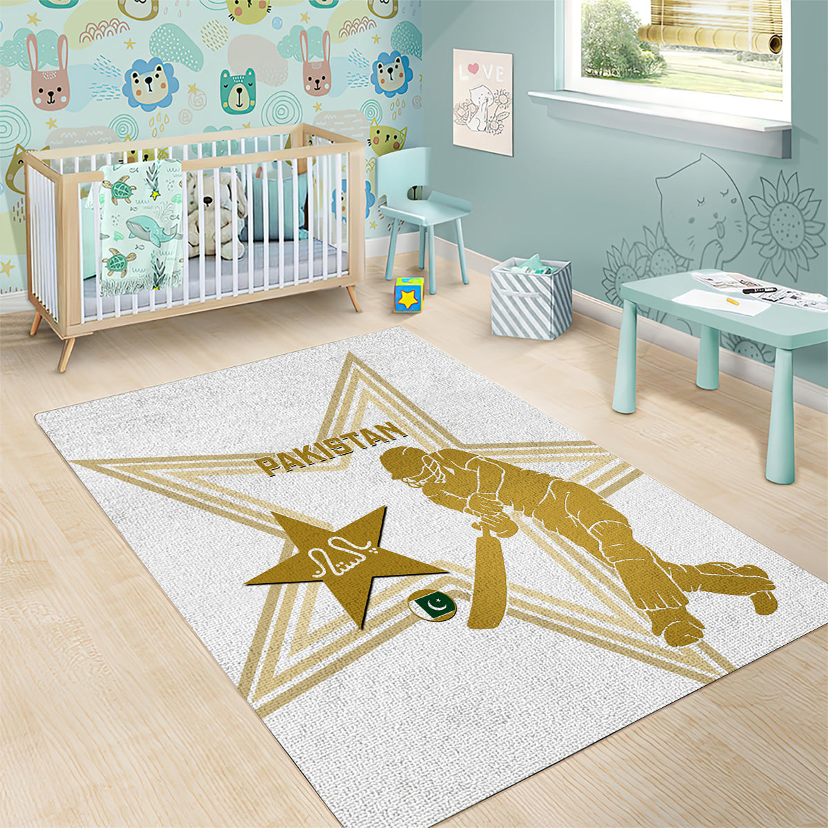 Pakistan Cricket Area Rug 2023 Go Shaheens - Wonder Print Shop