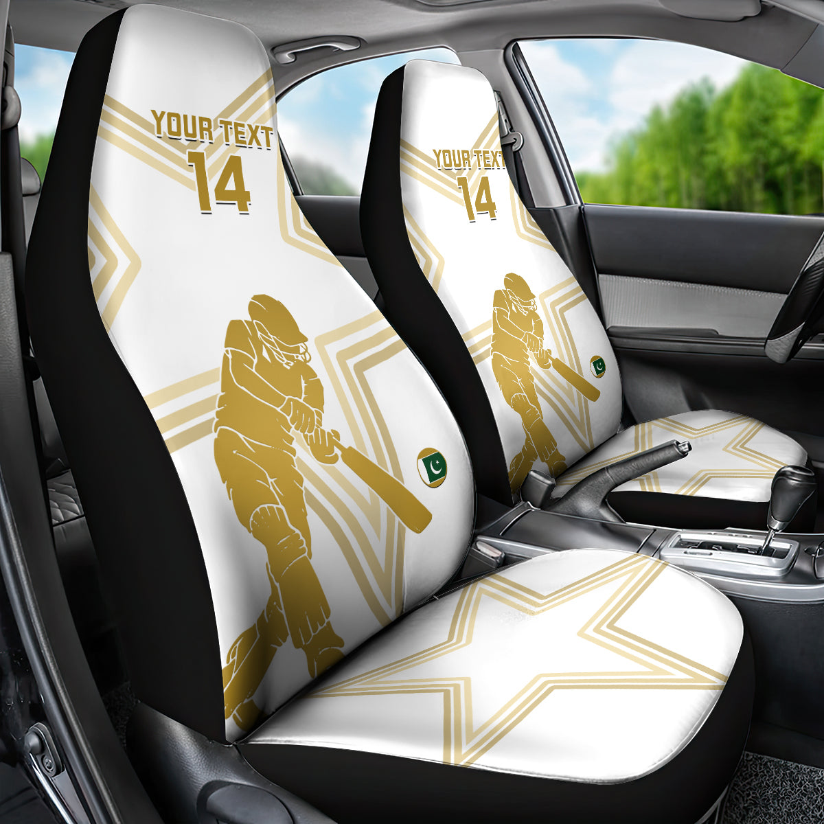 Custom Pakistan Cricket Car Seat Cover 2023 Go Shaheens - Wonder Print Shop