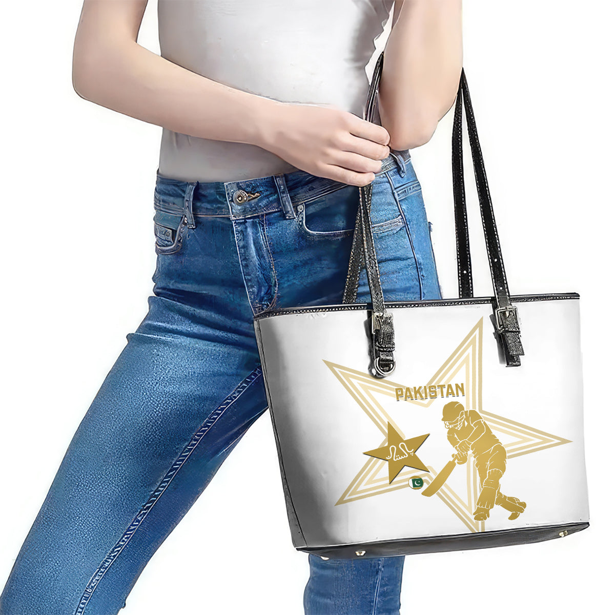 Pakistan Cricket Leather Tote Bag 2023 Go Shaheens - Wonder Print Shop