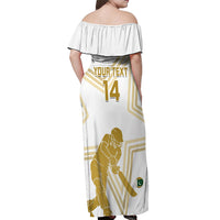 Custom Pakistan Cricket Off Shoulder Maxi Dress 2023 Go Shaheens - Wonder Print Shop