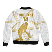Custom Pakistan Cricket Sleeve Zip Bomber Jacket 2023 Go Shaheens - Wonder Print Shop