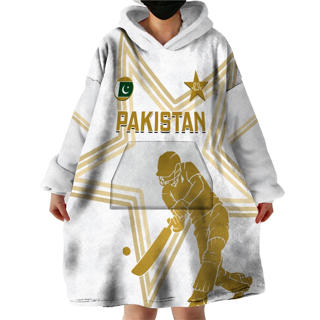 Custom Pakistan Cricket Wearable Blanket Hoodie 2023 Go Shaheens - Wonder Print Shop