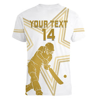 Custom Pakistan Cricket Women V Neck T Shirt 2023 Go Shaheens - Wonder Print Shop