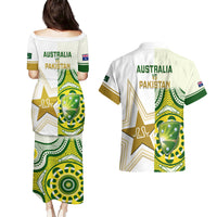 Australia And Pakistan Cricket Couples Matching Puletasi Dress and Hawaiian Shirt Boxing Day 2023 Test Aussie With Shaheens - Wonder Print Shop