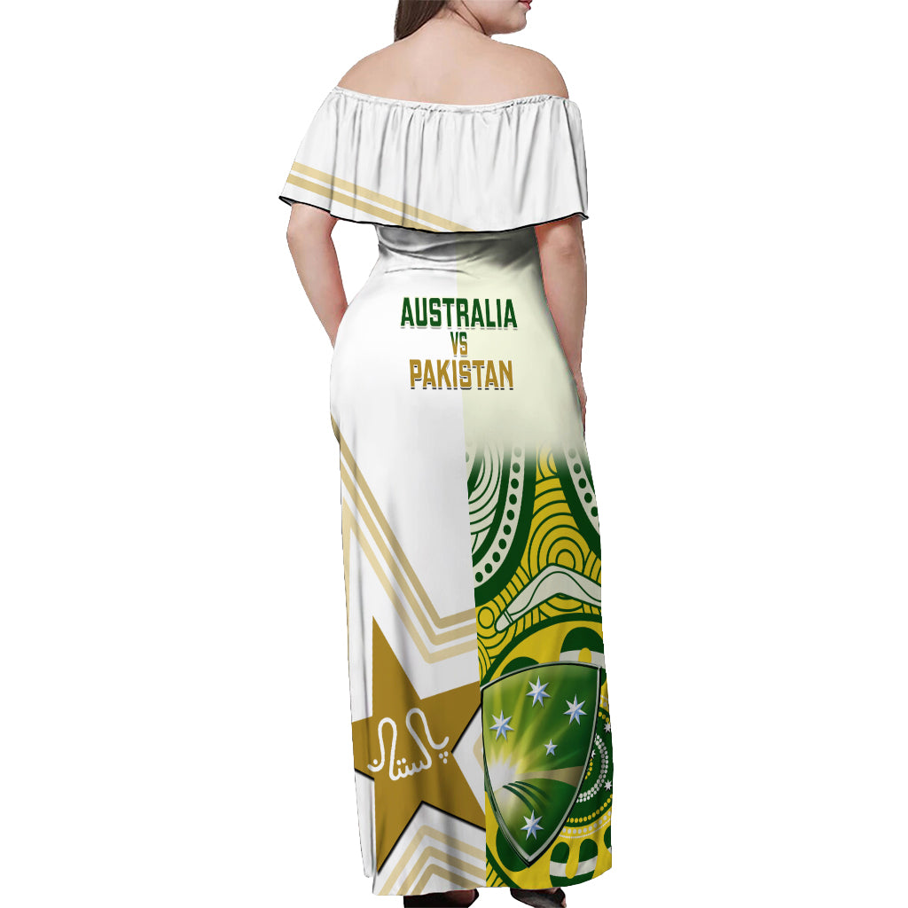 Australia And Pakistan Cricket Off Shoulder Maxi Dress Boxing Day 2023 Test Aussie With Shaheens - Wonder Print Shop