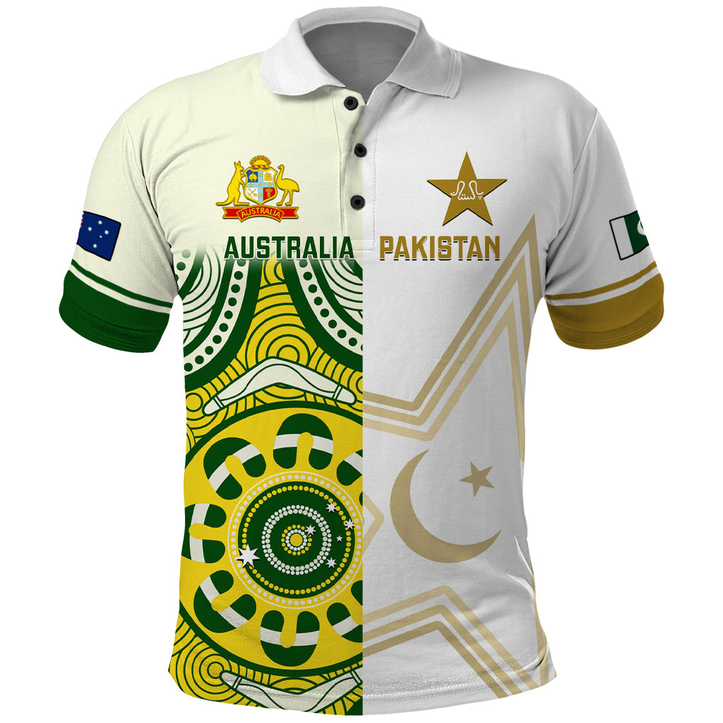Australia And Pakistan Cricket Polo Shirt Boxing Day 2023 Test Aussie With Shaheens - Wonder Print Shop
