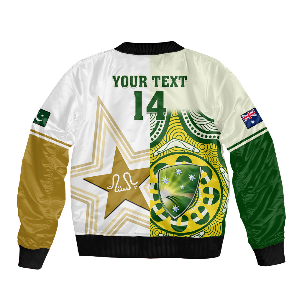 Custom Australia And Pakistan Cricket Bomber Jacket Boxing Day 2023 Test Aussie With Shaheens - Wonder Print Shop