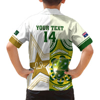 Custom Australia And Pakistan Cricket Family Matching Short Sleeve Bodycon Dress and Hawaiian Shirt Boxing Day 2023 Test Aussie With Shaheens - Wonder Print Shop