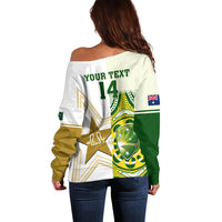 Custom Australia And Pakistan Cricket Off Shoulder Sweater Boxing Day 2023 Test Aussie With Shaheens - Wonder Print Shop