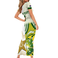 Custom Australia And Pakistan Cricket Short Sleeve Bodycon Dress Boxing Day 2023 Test Aussie With Shaheens - Wonder Print Shop