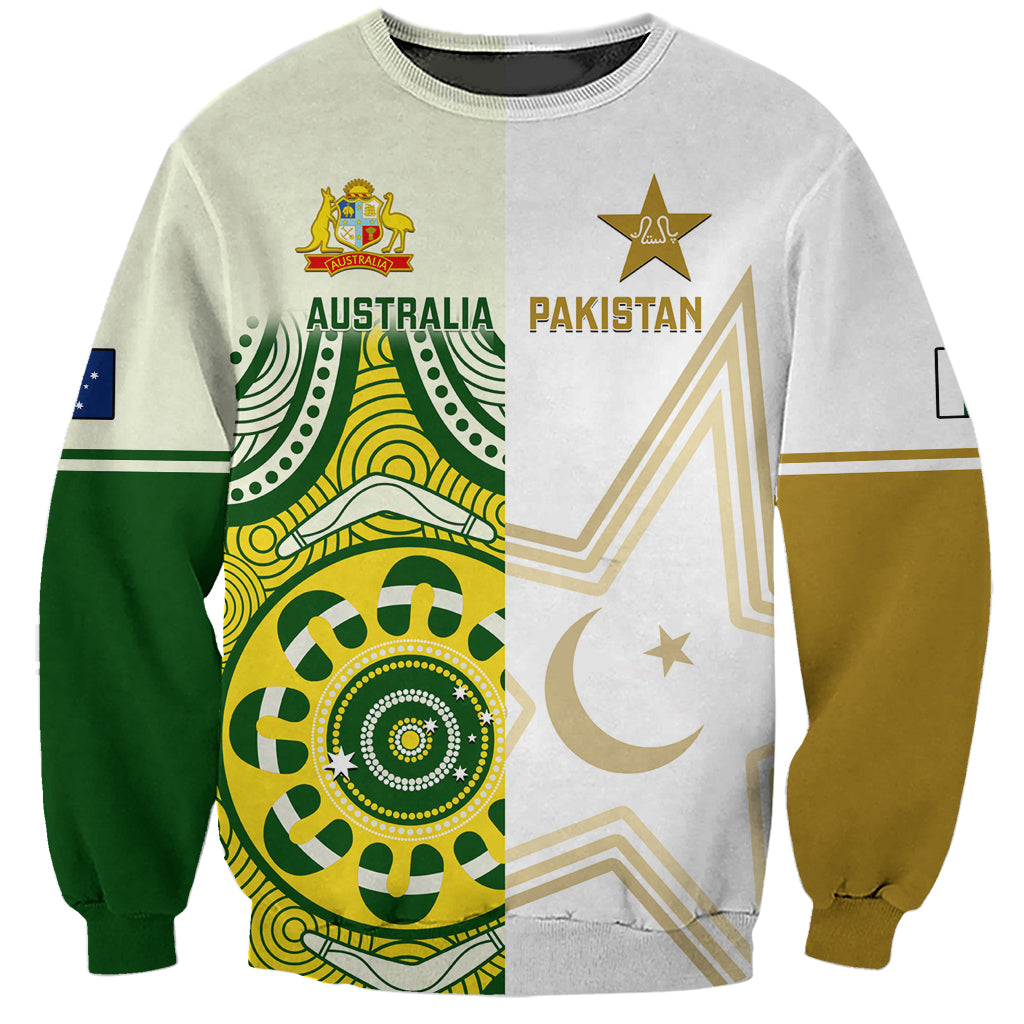 Custom Australia And Pakistan Cricket Sweatshirt Boxing Day 2023 Test Aussie With Shaheens - Wonder Print Shop