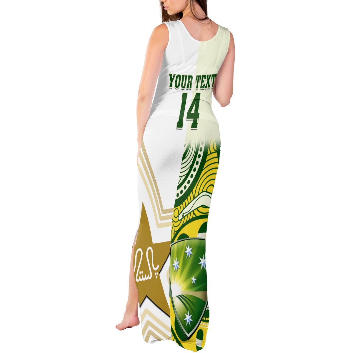 Custom Australia And Pakistan Cricket Tank Maxi Dress Boxing Day 2023 Test Aussie With Shaheens - Wonder Print Shop