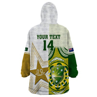 Custom Australia And Pakistan Cricket Wearable Blanket Hoodie Boxing Day 2023 Test Aussie With Shaheens - Wonder Print Shop