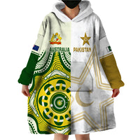 Custom Australia And Pakistan Cricket Wearable Blanket Hoodie Boxing Day 2023 Test Aussie With Shaheens - Wonder Print Shop