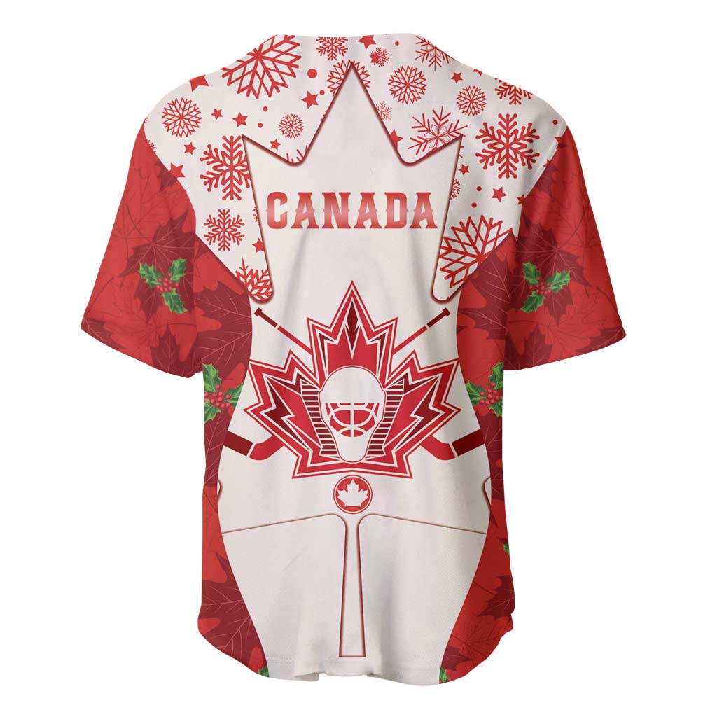 Christmas Canada Hockey Baseball Jersey Merry Hockey-Mas Maple Leaves Pattern - Wonder Print Shop