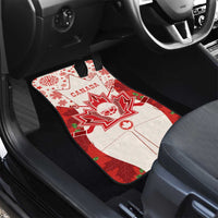 Christmas Canada Hockey Car Mats Merry Hockey-Mas Maple Leaves Pattern - Wonder Print Shop